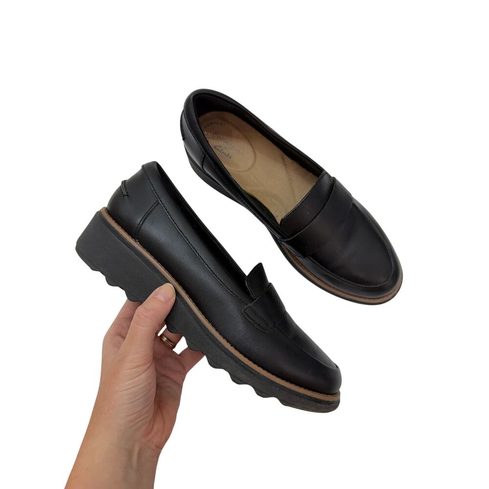 $100 Clarks Black Sharon Gracie Loafer 7